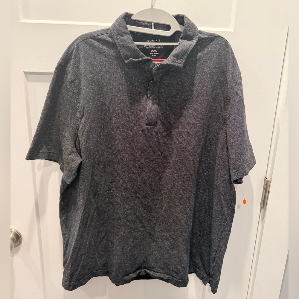 Kenneth Cole A|Wearness Slim Fit short sleeve Shirt Men’s XXL Gray Cotton